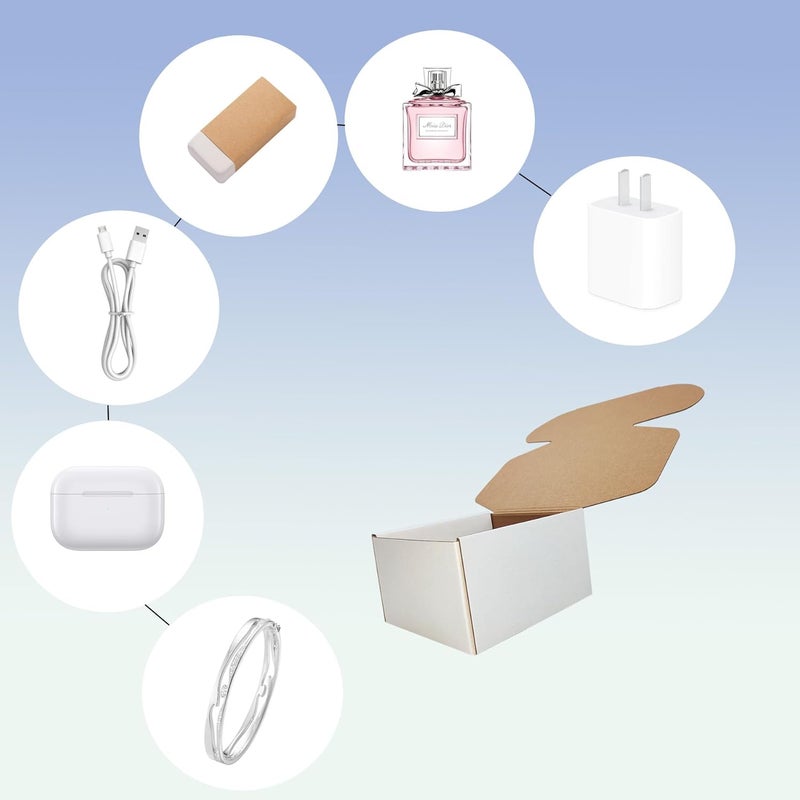 Livejun 5 x 5 x 3 inch Shipping Boxes Set of 25， White Corrugated Cardboard Box Mailer Boxes for Packaging Small Business Shipping，Mailing Boxes Bulk for Birthday Wedding Party Book Literature Gift Giving - Image 2